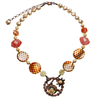 天然石チョーカー オレンジ シェル TAMARUSAN