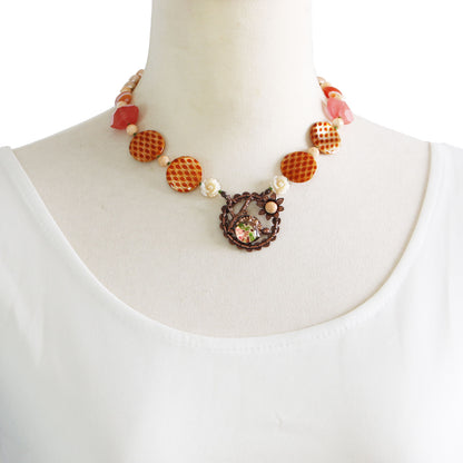 天然石チョーカー オレンジ シェル TAMARUSAN