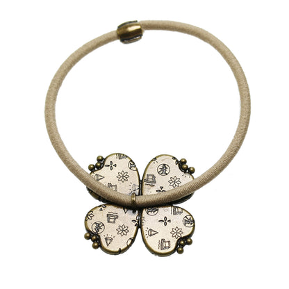 ヘアゴム バラ 和風 クローバー 白黒 TAMARUSAN