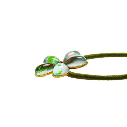 ヘアゴム バラ 水色 花 パステルカラー TAMARUSAN