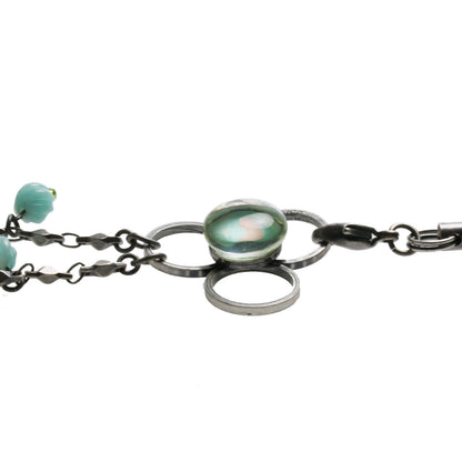 IDホルダー ネックストラップ 水色 バラ アマゾナイト TAMARUSAN