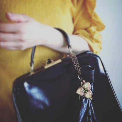 手袋ホルダー ハート 黄緑 ゴム紐 手袋ホルダー