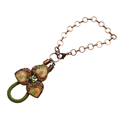 手袋ホルダー ハート 黄緑 ゴム紐 手袋ホルダー