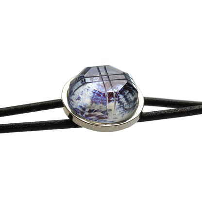 革紐ループタイ 地球柄 青 ループタイ