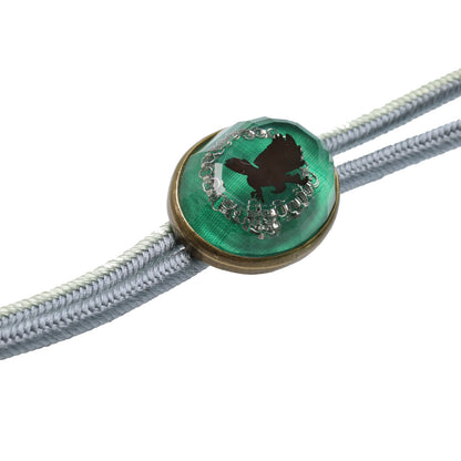 組紐ループタイ 正絹 鷲 緑 アンティーク調 TAMARUSAN