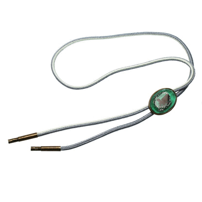 組紐ループタイ 正絹 鷲 緑 アンティーク調 TAMARUSAN