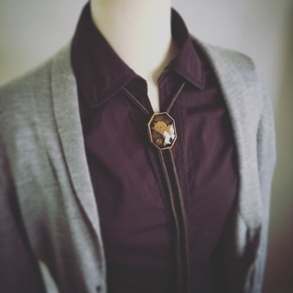 組紐ループタイ シルバー 正絹 ハート 緑 ゴールド TAMARUSAN