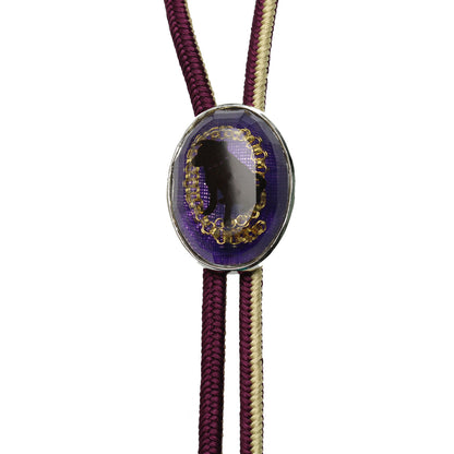 組紐ループタイ 雑種犬 正絹 紫 TAMARUSAN