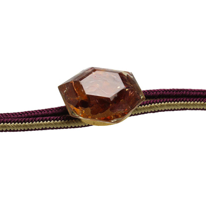 組紐ループタイ 赤 六角形 ガーネット 正絹 TAMARUSAN