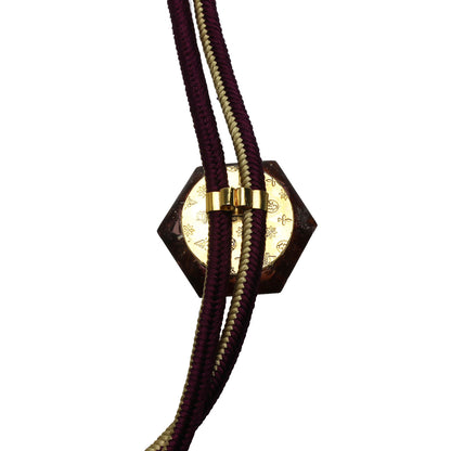 組紐ループタイ 赤 六角形 ガーネット 正絹 TAMARUSAN