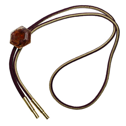 組紐ループタイ 赤 六角形 ガーネット 正絹 TAMARUSAN