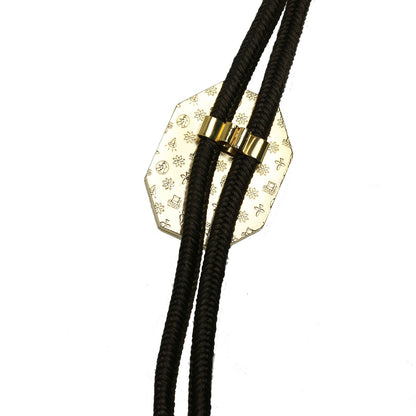 組紐ループタイ 十字 ピンク 正絹 ブラウン シルバー925 TAMARUSAN