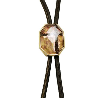 組紐ループタイ 十字 ピンク 正絹 ブラウン シルバー925 TAMARUSAN