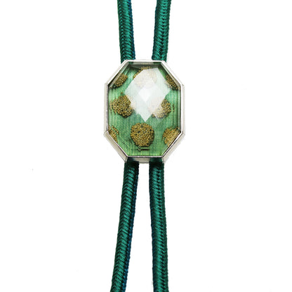 組紐ループタイ 水玉 シルバー シルク ブルー メンズ TAMARUSAN