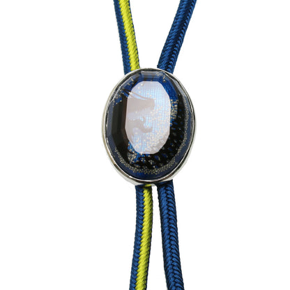 組紐ループタイ 龍 正絹 青 黄緑 TAMARUSAN