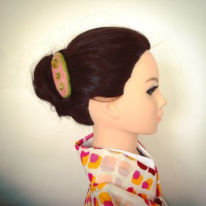 バレッタ 和風 フェルト ピンク TAMARUSAN