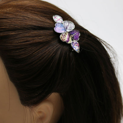 バレッタ 花 髪留め 紫 おしゃれ TAMARUSAN