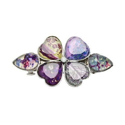 バレッタ 花 髪留め 紫 おしゃれ TAMARUSAN