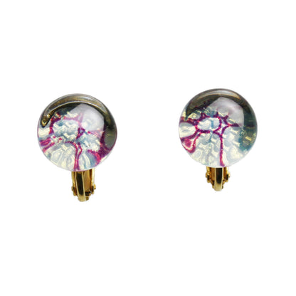 イヤリング 水色 シンプル 水面 金 おしゃれ クリップイヤリング