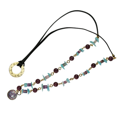 眼鏡ホルダー ブルー フローライト ２ｗａｙネックレス TAMARUSAN