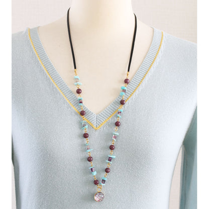 眼鏡ホルダー ブルー フローライト ２ｗａｙネックレス TAMARUSAN