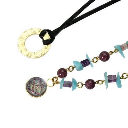 眼鏡ホルダー ブルー フローライト ２ｗａｙネックレス TAMARUSAN