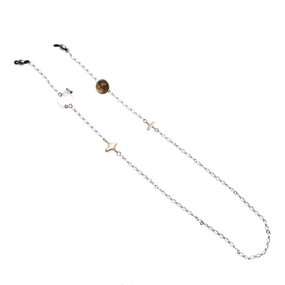 眼鏡チェーン 水面 クンツァイト ピンク 眼鏡ストラップ・チェーン