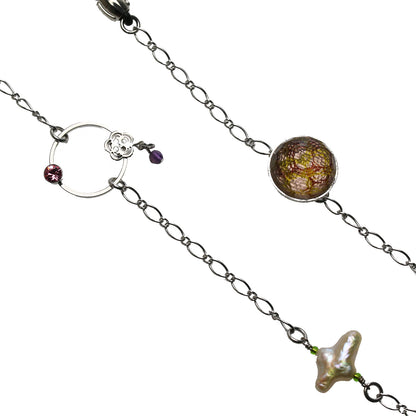 眼鏡チェーン 水面 クンツァイト ピンク 眼鏡ストラップ・チェーン