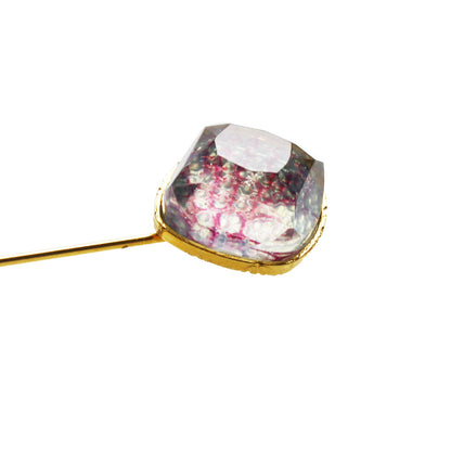 ハットピン 水色 ヤモリ 金 水面 アメジスト TAMARUSAN