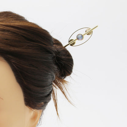 一本挿し かんざし 水面 金 ブルー 一本挿しかんざし