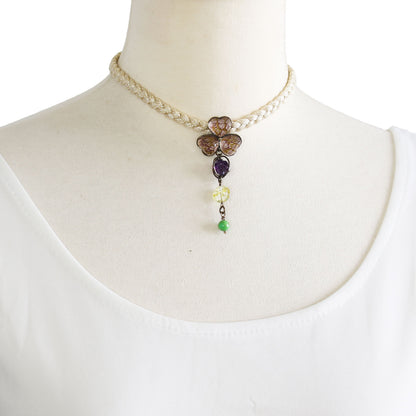 チョーカー リボン 金糸 スミレ ピンク TAMARUSAN