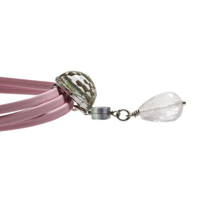 革紐チョーカー ピンク ３連 チョーカー