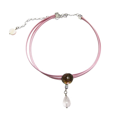 革紐チョーカー ピンク ３連 チョーカー