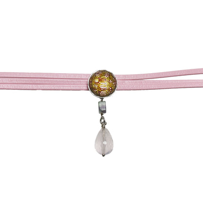 革紐チョーカー ピンク ３連 チョーカー