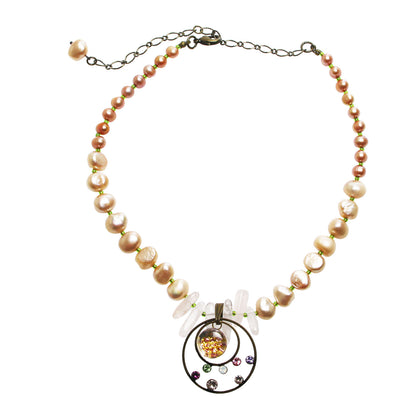 チョーカーネックレス 淡水パール ピンク 水面 TAMARUSAN