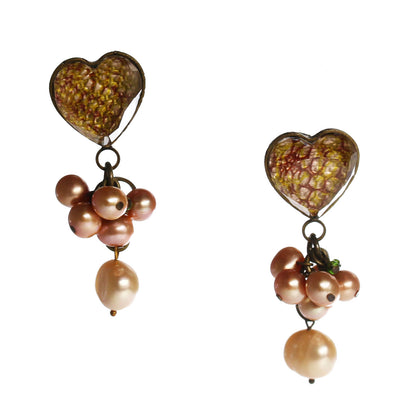 ピアス 淡水パール ピンク ハート 水面 TAMARUSAN