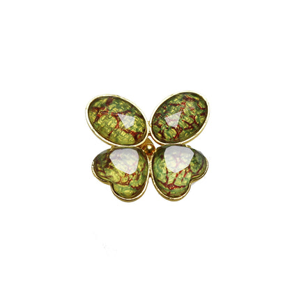 ピンブローチ 水面 蝶 ゴールド 水色 ピンブローチ