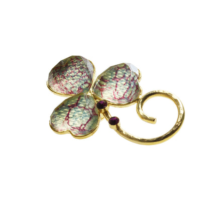 ピンブローチ 水面 スミレ ブルー 金 ピンブローチ