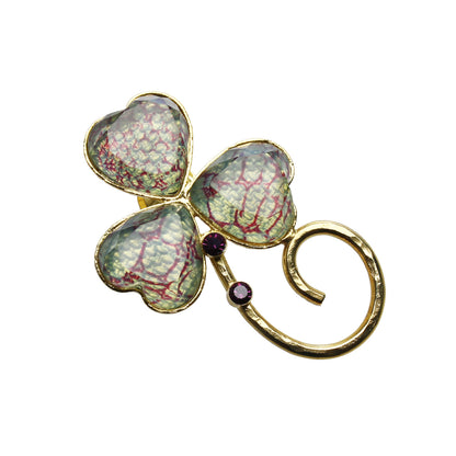 ピンブローチ 水面 スミレ ブルー 金 ピンブローチ