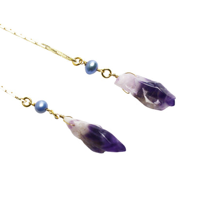 チェーンループタイ ブルー 水面 24k アメジスト TAMARUSAN