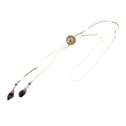 チェーンループタイ ブルー 水面 24k アメジスト TAMARUSAN