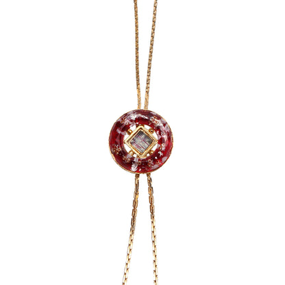 チェーンループタイ 赤 ブルー ガーネット ゴールド TAMARUSAN