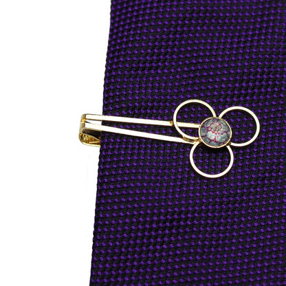 ネクタイピン 24k 水色 花 スカーフ留め TAMARUSAN