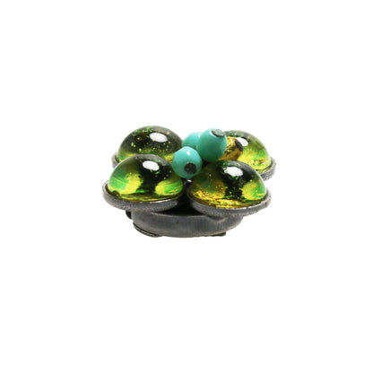 ボタンカバー 緑 ブローチ すいか TAMARUSAN