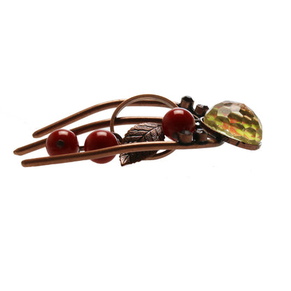 ヘアコーム 赤 ミニ 珊瑚 すいか 和装 コーム