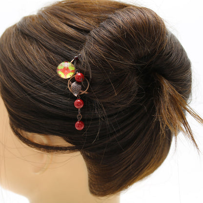 ヘアコーム 赤 ミニ 珊瑚 すいか 和装 コーム