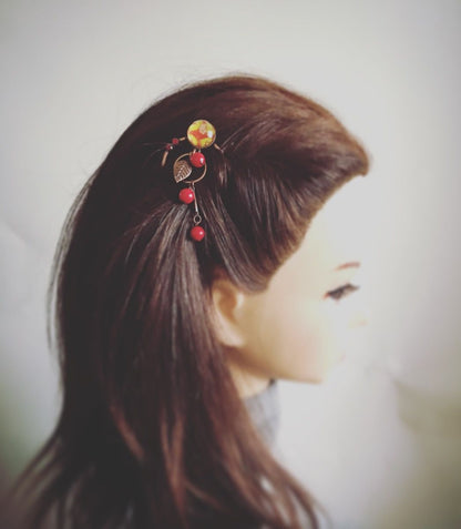 ヘアコーム 赤 ミニ 珊瑚 すいか 和装 コーム