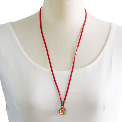 眼鏡ホルダー 赤 すいか 革紐 男女兼用 TAMARUSAN