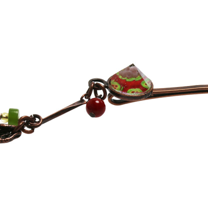 ヘアピン 赤 スイカ 珊瑚 クリソプレーズ TAMARUSAN