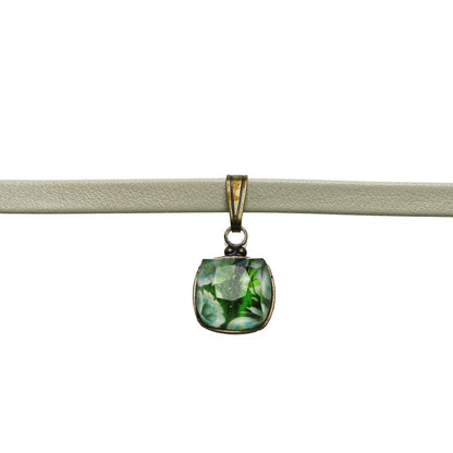 チョーカー 革紐 緑 すいか オフホワイト TAMARUSAN